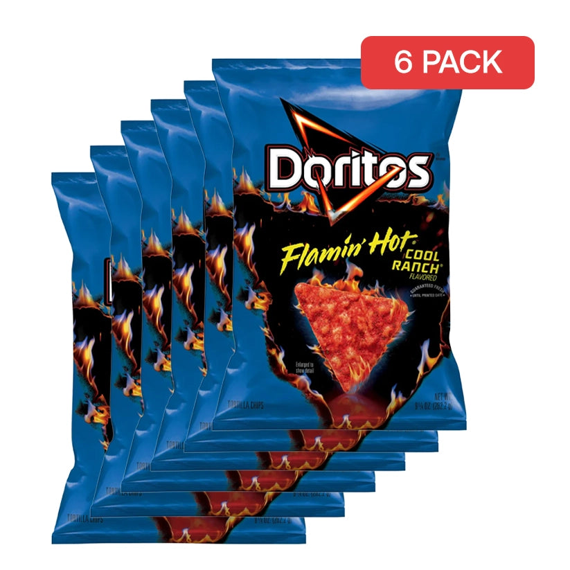 Doritos Flamin' Hot Cool Ranch Flavored Tortilla Chips (Paquete de 6)