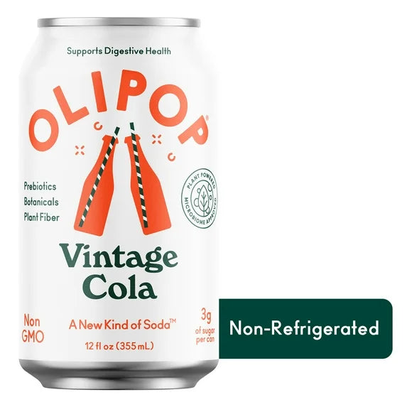 OLIPOP Prebiotic Soda, Vintage Cola, 355ml, Pantry Packs