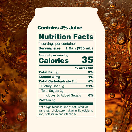 OLIPOP Prebiotic Soda, Classic Root Beer, 355ml, Pantry Packs