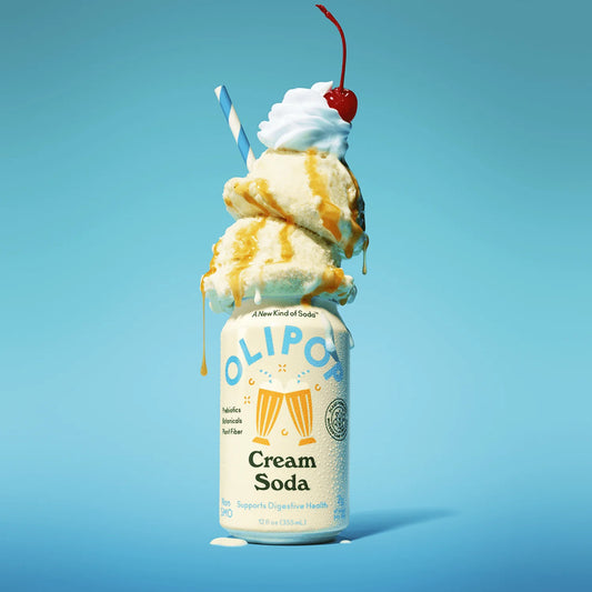OLIPOP Prebiotic Soda, Cream Soda, 355ml, Pantry Packs
