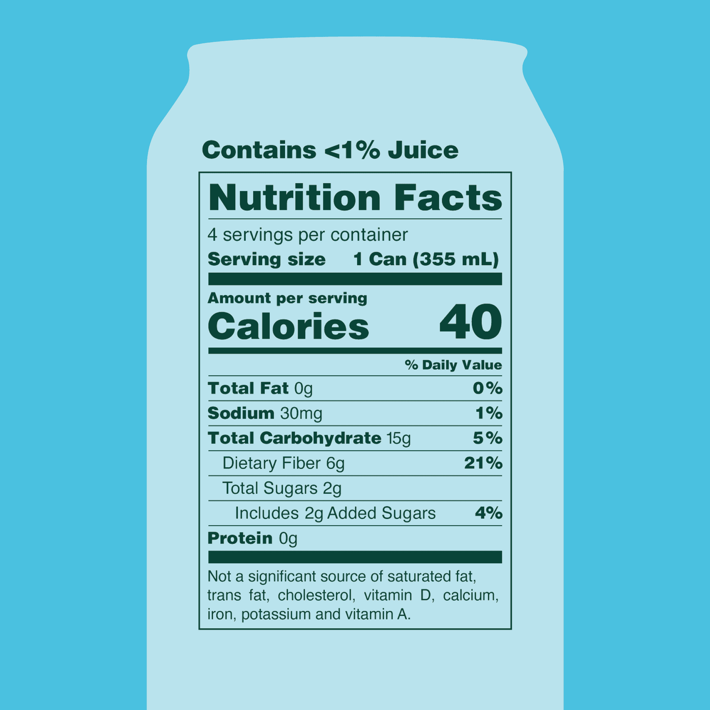 OLIPOP Prebiotic Soda, Cream Soda, 355ml, Pantry Packs